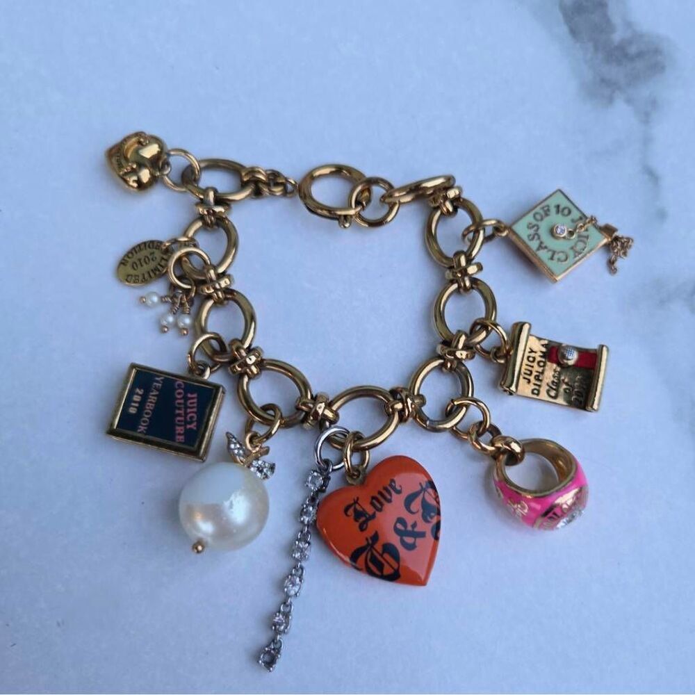 Juicy Couture Y2K Graduation 2010 Limited Edition Vintage Charm Bracelet w/ Box